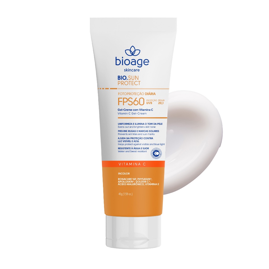 Bioage Protetor Solar Facial Gel-Creme Vitamina C 45g