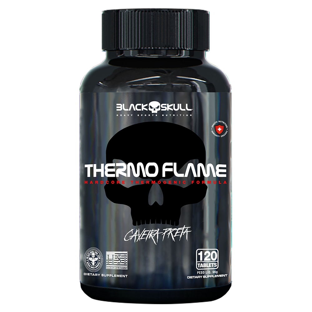 Black Skull Thermo Flame Em Tabletes Caveira Preta
