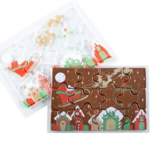 Blister Decorado com Transfer Para Chocolate Quebra-Cabeça de Natal