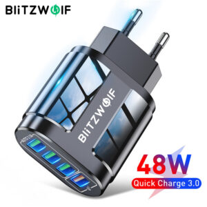 BlitzWolf BK-385 48W 4 Portas USB QC 3.0 Carregador Rápido Adaptador