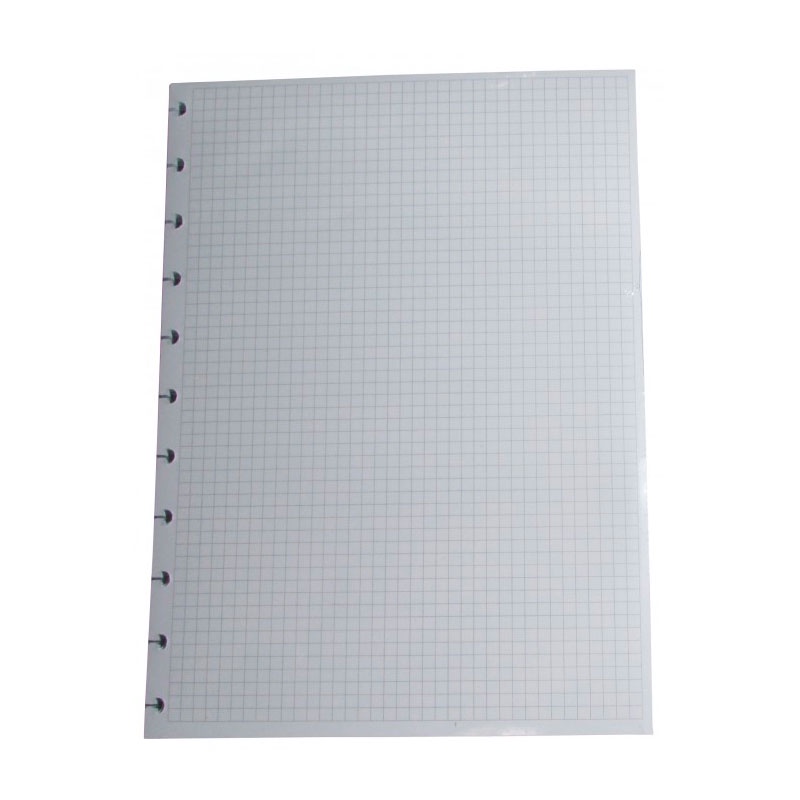 Bloco refil grande quadriculado branco 90g com 50 folhas Caderno