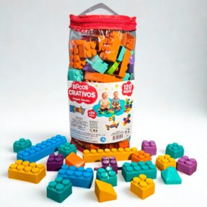 Blocos Criativos Educativos Brinquedo 120 Peças de Montar Coloridas
