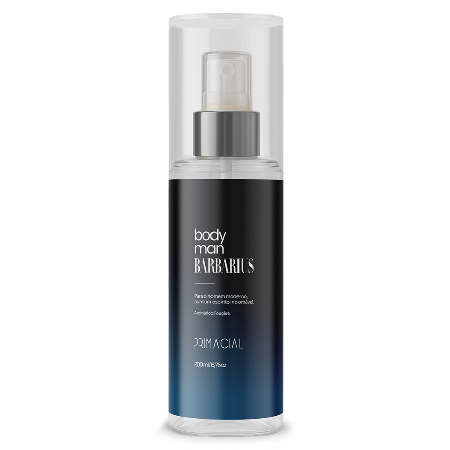 Body Splash Masculino Barbarius 200ML Primacial Perfume Amadeirado