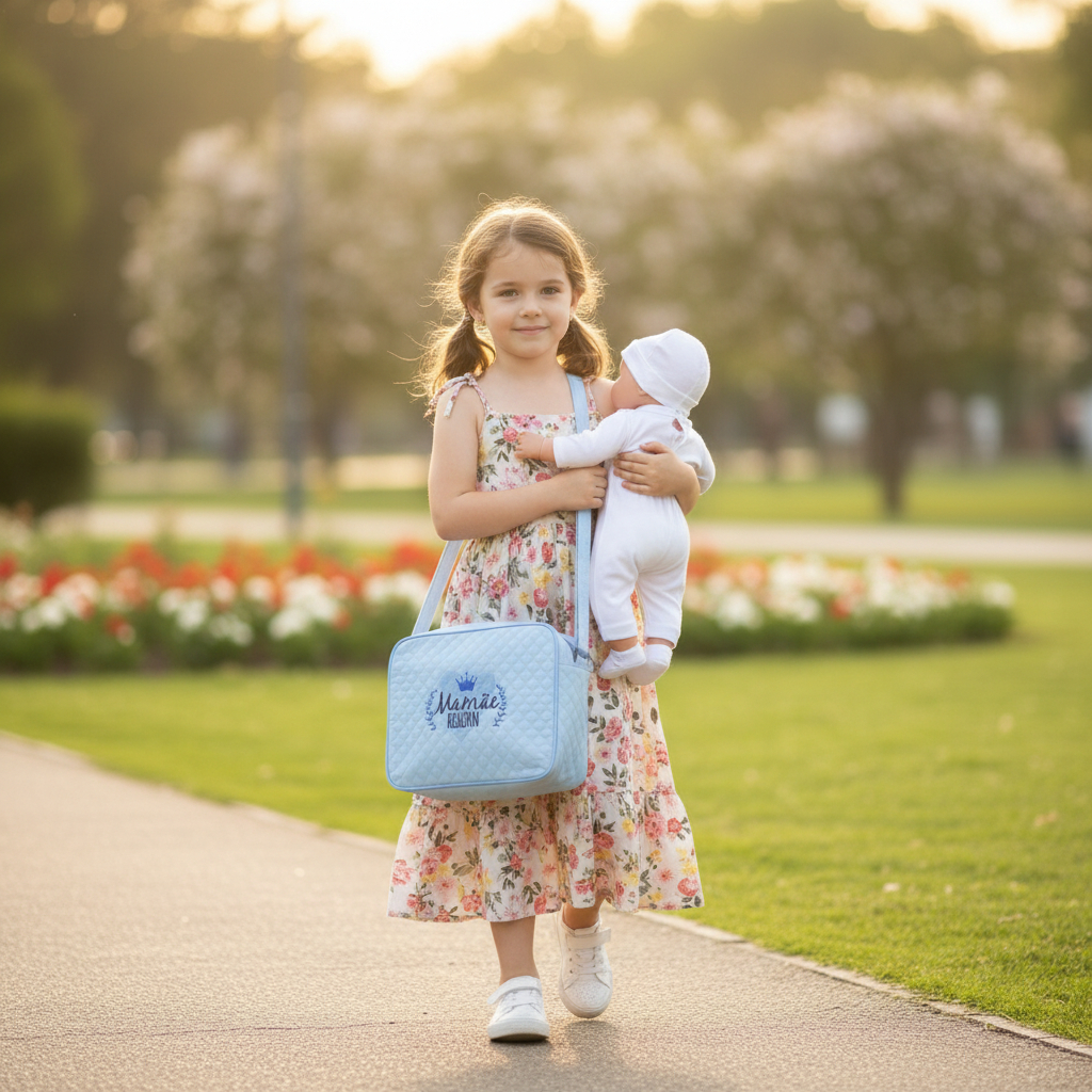 Bolsa De Boneca Bebe Reborn Luxo Rosa Azul Matelassê Original Mamãe