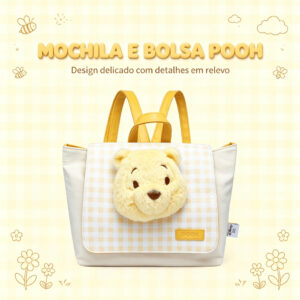 Bolsa De Mão Pelúcia Ursinho Pooh Reforçada Disney