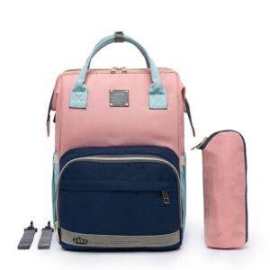 Bolsa Mochila Maternidade Original Lequeen Porta Mamadeira Bebê