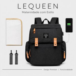 Bolsa Mochila Saída Maternidade Lequeen Multifuncional Grande Encaixe