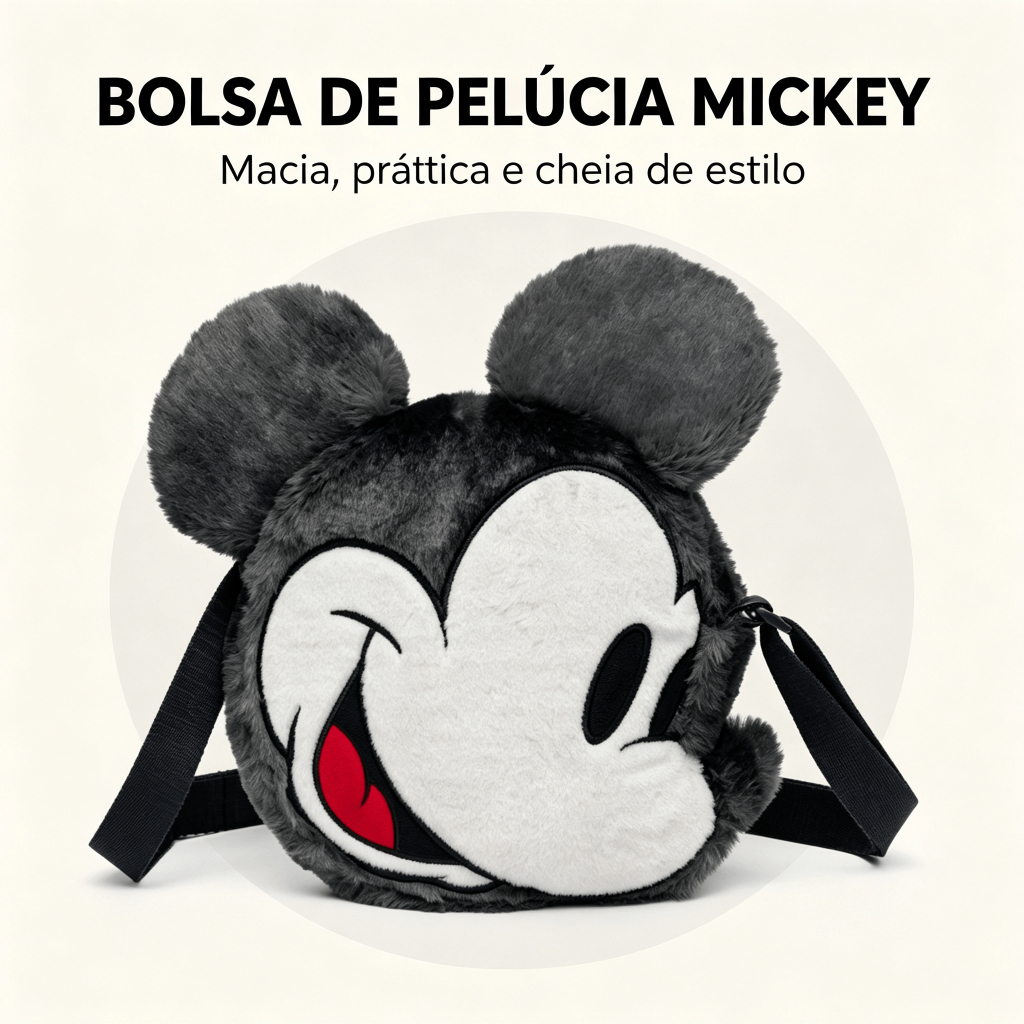 Bolsa Tranversal Mickey Mouse Pelúcia Reforçada Disney — Informática