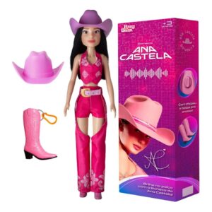 Boneca Ana Castela Boiadeira 55Cm Com Acessórios Baby Brink