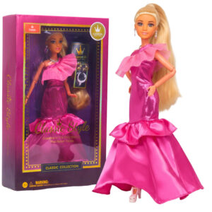 Boneca Anlily Coleção Vestido De Festa Articulada Acessórios Rosa
