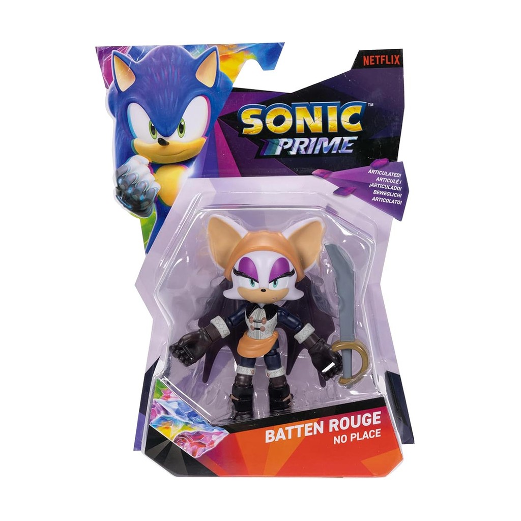 Boneca Articulada Batten Rouge No Place De 13Cm -Sonic Prime
