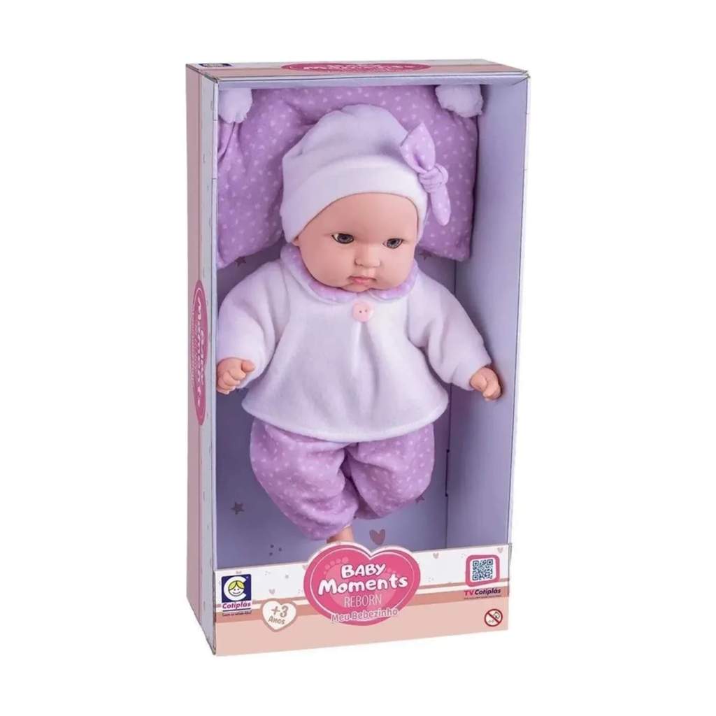Boneca Baby Moments Bebê Reborn Menina Infantil Cotiplás 2956