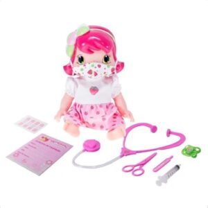 Boneca Baby Moranguinho Dodói Faz Xixi Articulada 30CM 9 Acessórios