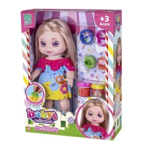 Boneca Babys Collection Confeiteira com Massinha e Acessórios Super