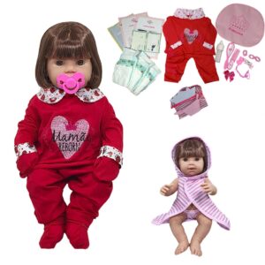 Boneca Bebê Mamãe Reborn 100% Silicone Bolsa 28 Itens 45cm!