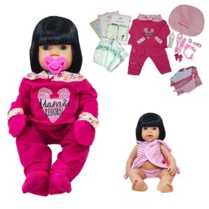 Boneca Bebê Mamãe Reborn 100% Silicone Bolsa 28 Itens 45cm!