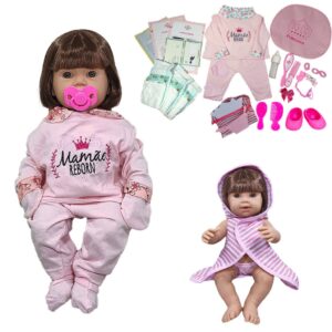 Boneca Bebê Reborn 100% Silicone Bolsa 28 Itens Brinde 45cm!