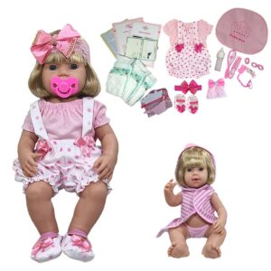 Boneca Bebê Reborn 100% Silicone Mamãe Reborn Bolsa 28 Itens 45cm!