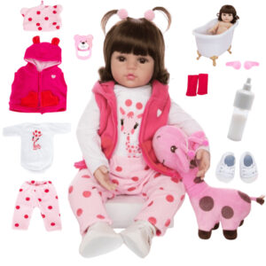 Boneca Bebê Reborn Girafinha Luxo Original Realista de Silicone Envio