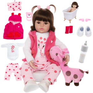 Boneca Bebê Reborn Girafinha Realista Em Silicone Original Pode Dar