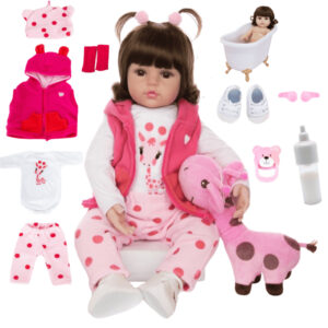 Boneca Bebê Reborn Girafinha Realista Em Silicone Pode dar Banho