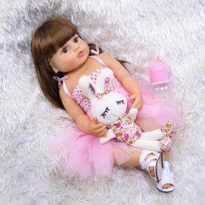 Boneca Bebê Reborn Realista Bailarina Em Silicone Pode Dar Banho