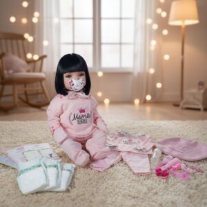 Boneca Bebê Reborn Realista Menina Silicone Enxoval Bolsa Roupa e