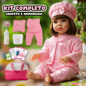 Boneca Bebê Reborn Silicone Realista Pode Dar Banho Com Bolsa