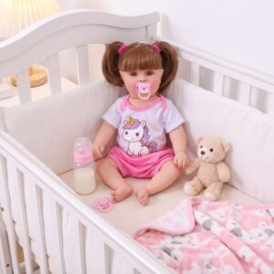 Boneca Bebê Reborn Unicórnio Menina Original Realista de Silicone