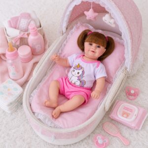 Boneca Bebê Reborn Unicórnio Menina Realista de Silicone Original