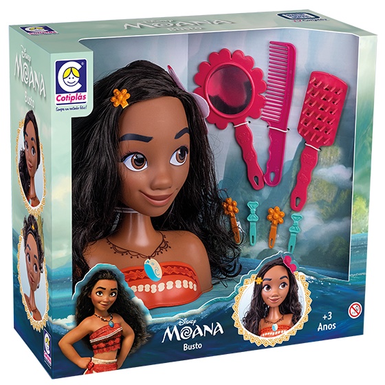 Boneca Busto Da Moana Disney Infantil C Acessorios Cotiplas
