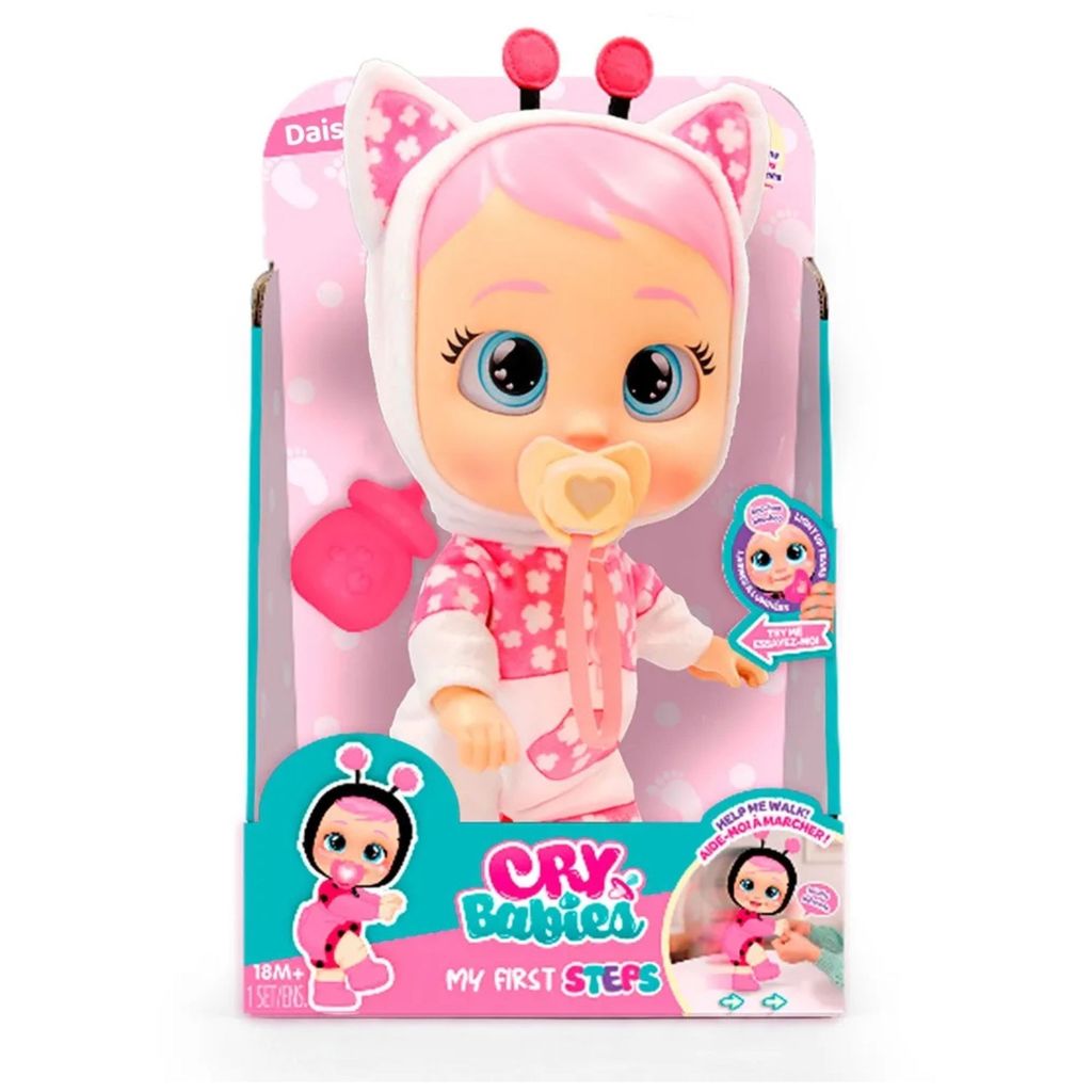 Boneca Cry Babies Daisy Anda de Verdade, Interativa com Som e