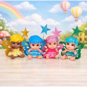Boneca Fada Sortida Com Varinha Mágica Roupinhas Colorida Divertida