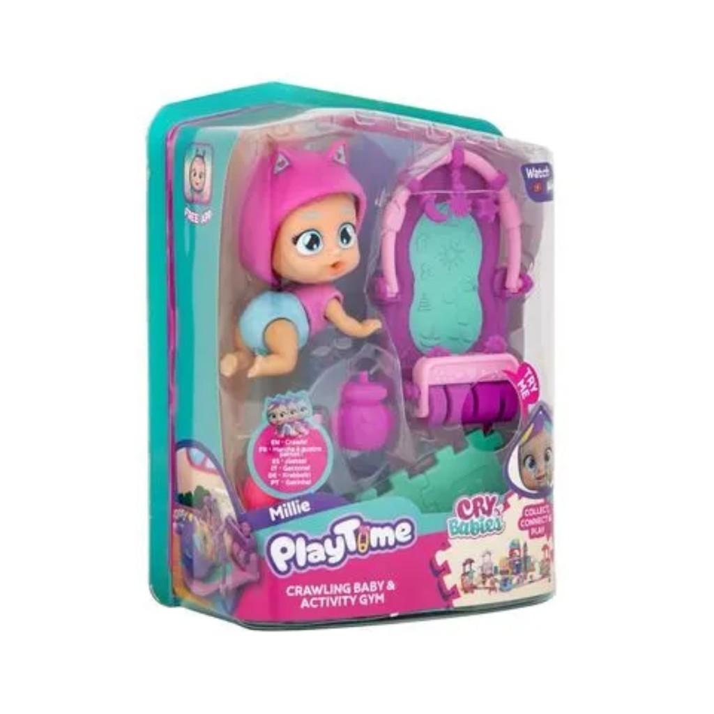Boneca Infantil Cry Babies Playtime Millie Ginásio de Atividades — Brinquedos