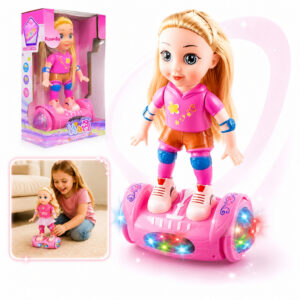 Boneca Interativa Hoverboard Skate Eletrico Musical Luz Led Andadora