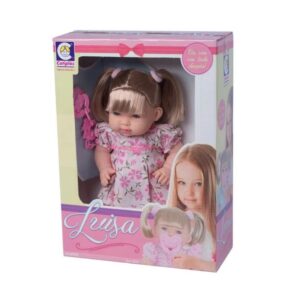 Boneca Luisa Loira Articulada em Plastico Vinil 33cm Vestidinho
