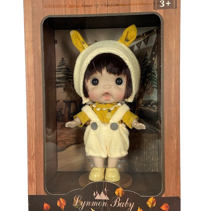 Boneca Lynmon Baby 20cm Roupinha Amarela com Orelhinhas Toys Import