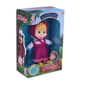 Boneca Masha Cotiplas 23cm em Plástico Vinil Menina Vestido de Pano