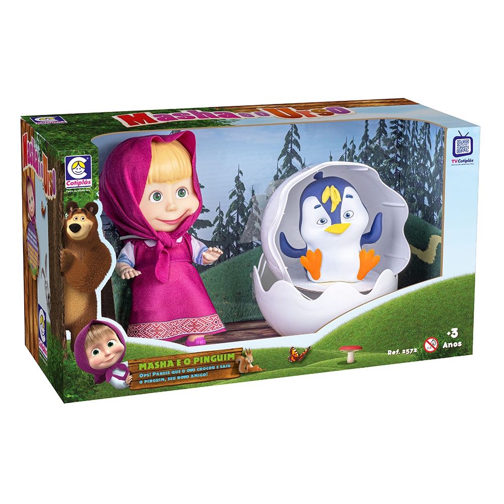 Boneca Masha e o Pinguim Original Cotiplas — Brinquedos