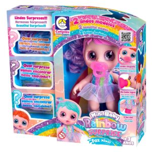 Boneca Mini Rainbow Surprise Faz Xixi Cabelo c Mechas