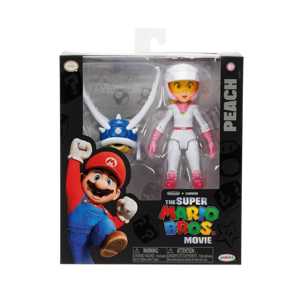 Boneca Peach de 14cm com Casco Azul Super Mario Filme