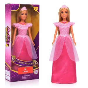 Boneca Princesa Anlily Com Vestido Longo Rosa Castela Original