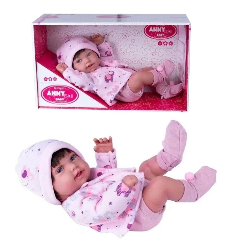 Boneca Reborn Baby Anny Doll Menina com Cabelo para Crianças a partir — Brinquedos