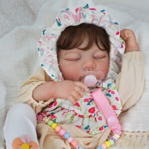 Boneca Reborn Bebe Silicone Realista Menina 55cm Olho fechado com