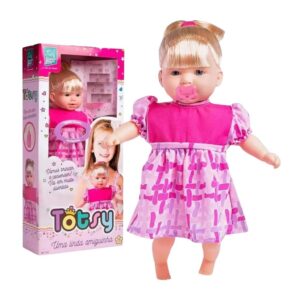 Boneca Totsy Fala 113 Frases com Cabelo e Chupeta Super Toys 331