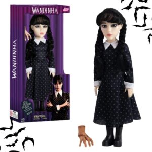 Boneca Wandinha Addams Original Articulada com a Mãozinha Novabrink
