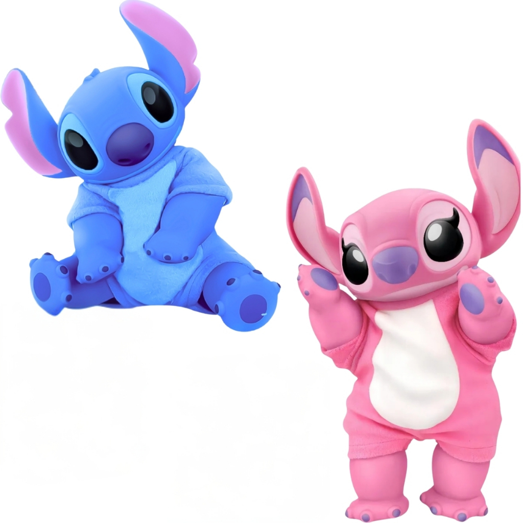 Boneco Angel Stitch Coleção Amor de Filhote Vinil Disney Brinquedo