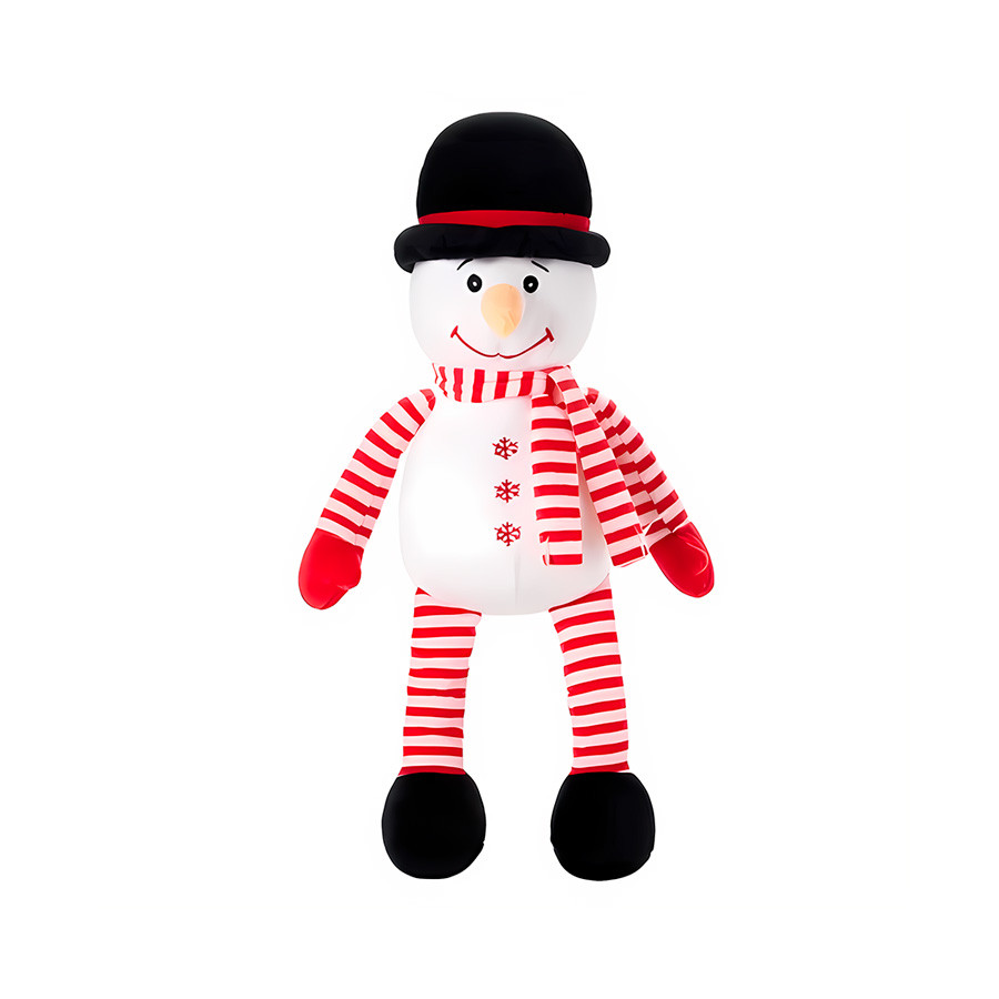 Boneco de Neve de Pelúcia Listrado 40cm 1 unidade Rizzo