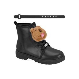 Bota Coturno Infantil Ursinho de Pelúcia Cadarço Capivara Gatinha