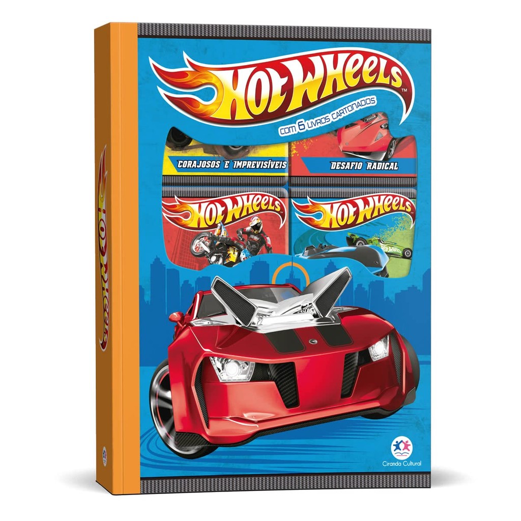 Box com 6 Minilivros Hot Wheels